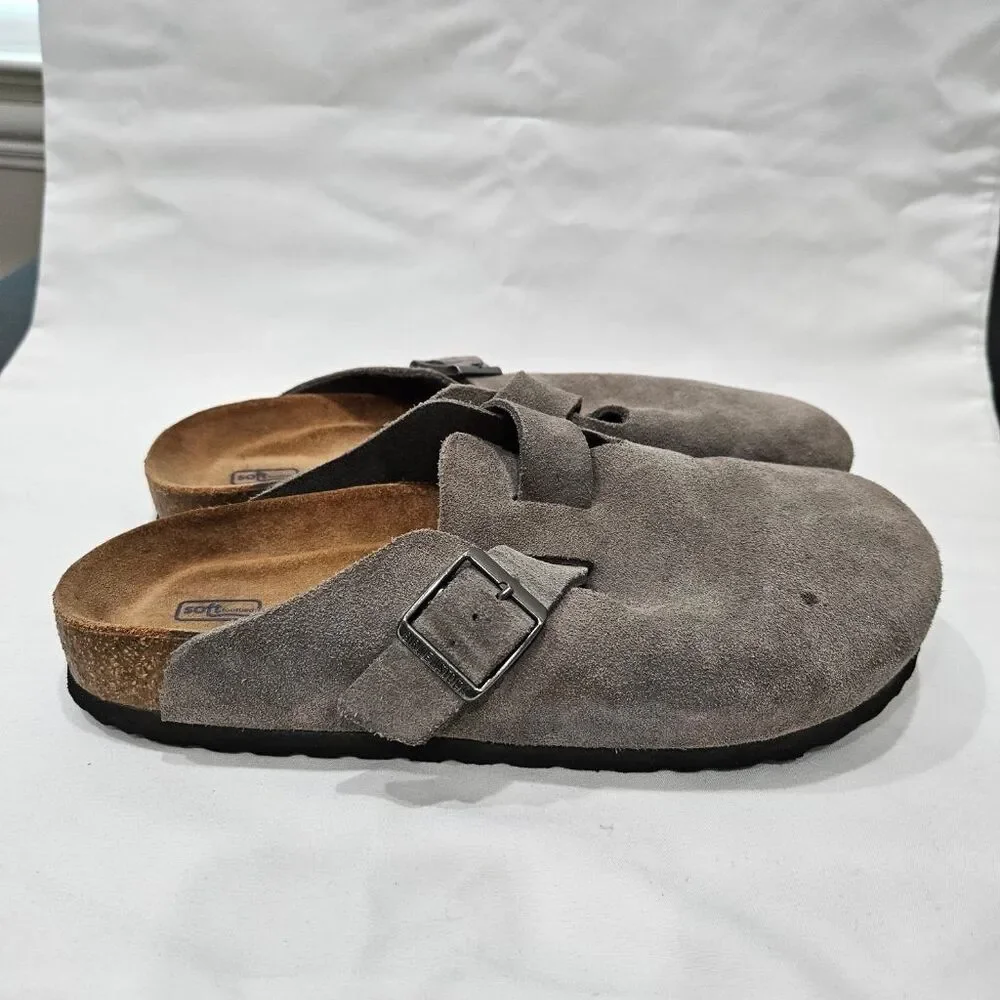Birkenstock Boston Soft Footbed Suede Clogs Gray Stone EU 42 L11 M9 Made Germany